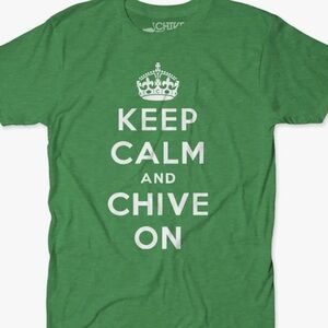 Green Keep Calm and Chive on T-Shirt